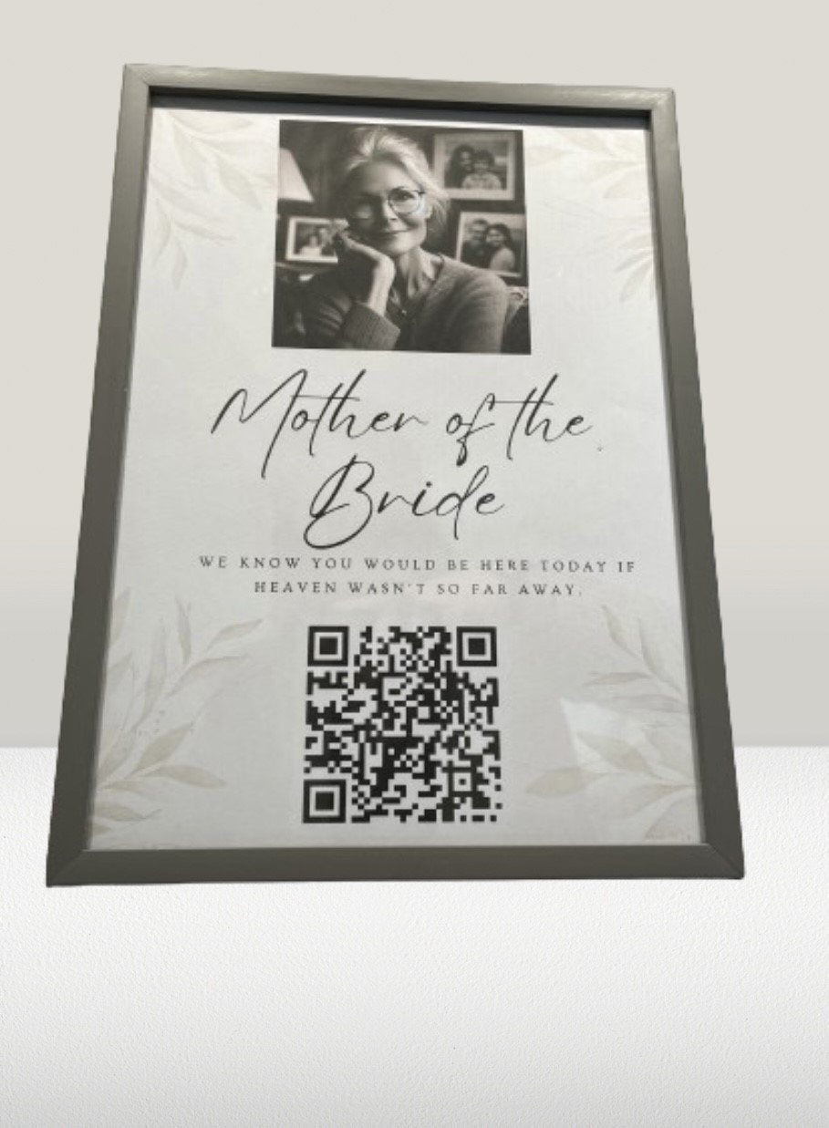 Memorial Wedding QR Tribute frame