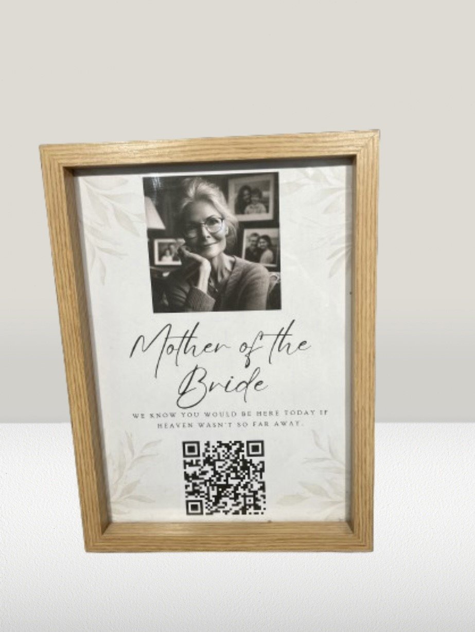 Memorial Wedding QR Tribute frame